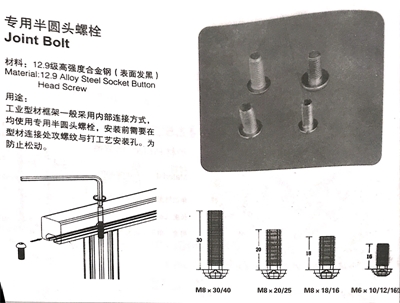 工业铝型材配件螺母螺栓